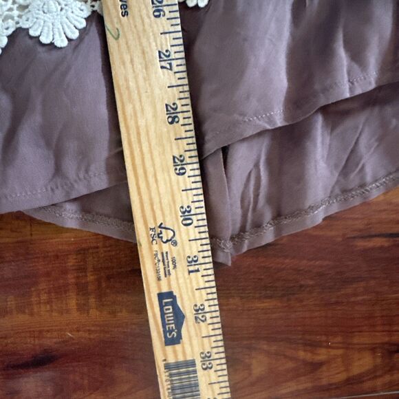 Ryu Womens Dress Sz Large Brown Floral Boho Cottagecore Asymmetrical Hem Country - Picture 12 of 12